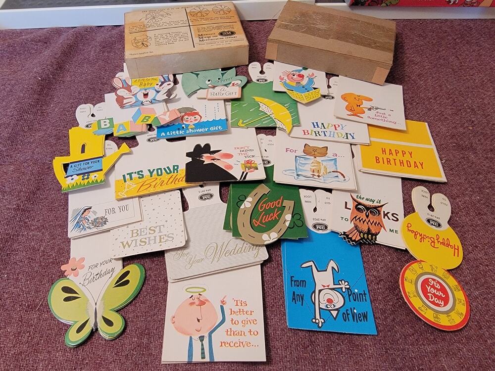 Vintage 3M Gift Charms Die Cut Gift Tag Lot Of 70 Birthday Wedding Ephemera